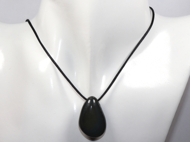 Preview: rainbow obsidian with cord or silver 925