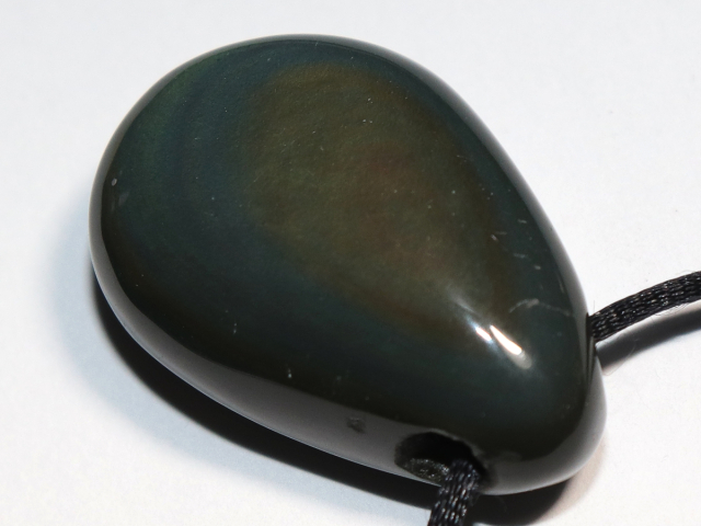 rainbow obsidian with cord or silver 925