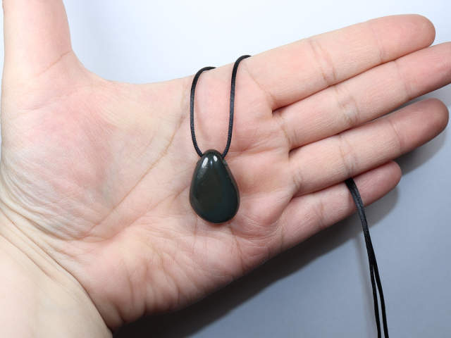 rainbow obsidian with cord or silver 925