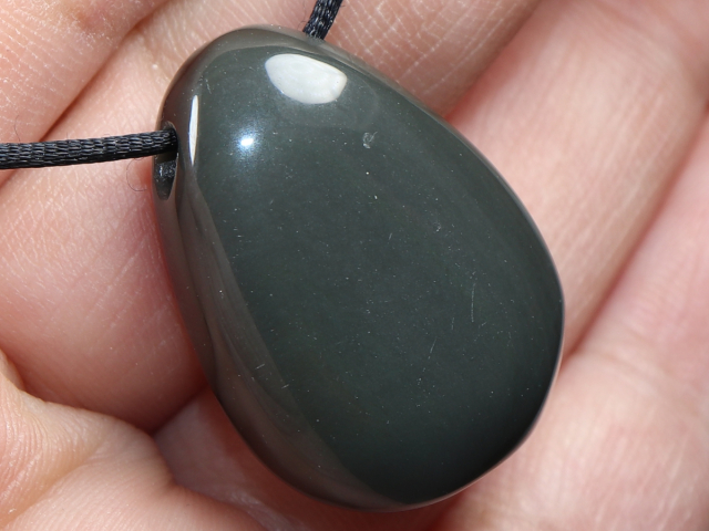 rainbow obsidian with cord or silver 925