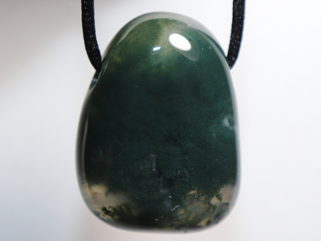 moss agate with cord or silver 925