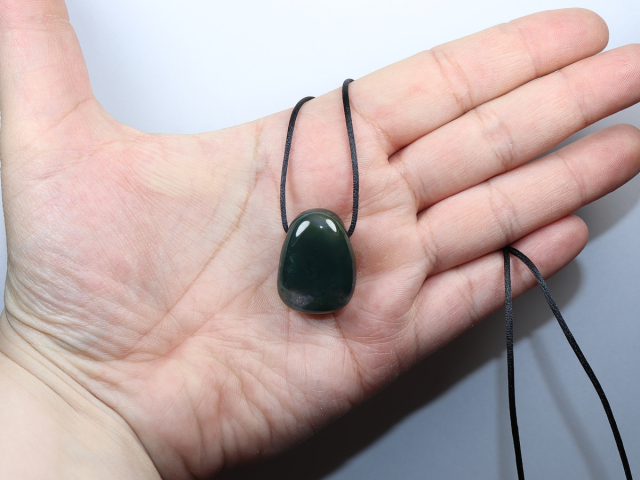 moss agate with cord or silver 925