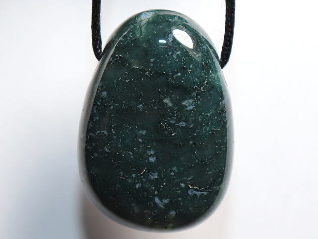 Preview: moss agate with cord or silver 925