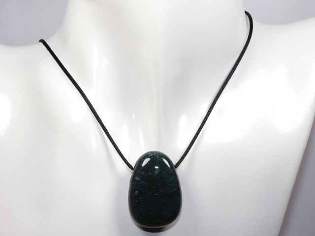 Preview: moss agate with cord or silver 925