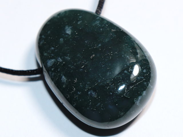 Preview: moss agate with cord or silver 925