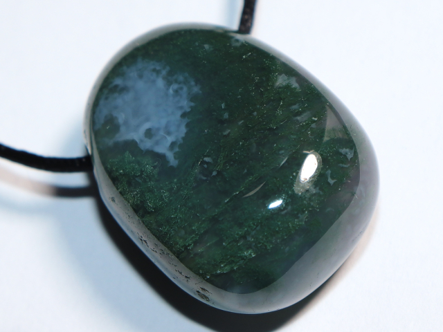 Preview: moss agate with cord or silver 925