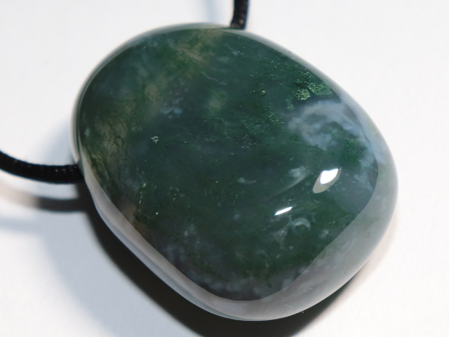 moss agate with cord or silver 925