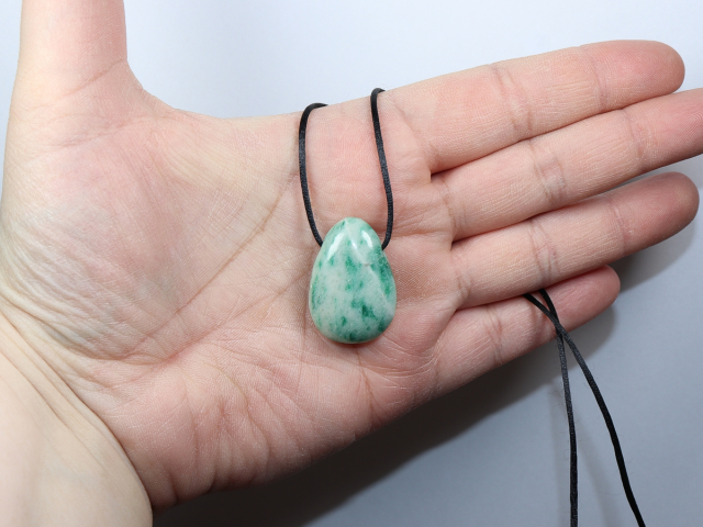 jade with cord or silver 925