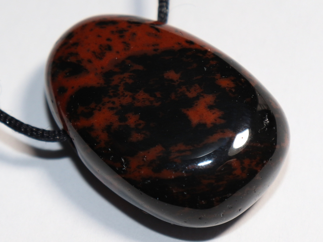 mahogany obsidian with cord or silver 925