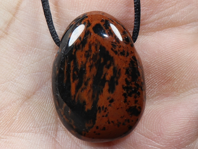 Mahagoniobsidian mit Band oder Silber 925