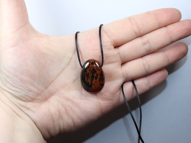 Mahagoniobsidian mit Band oder Silber 925