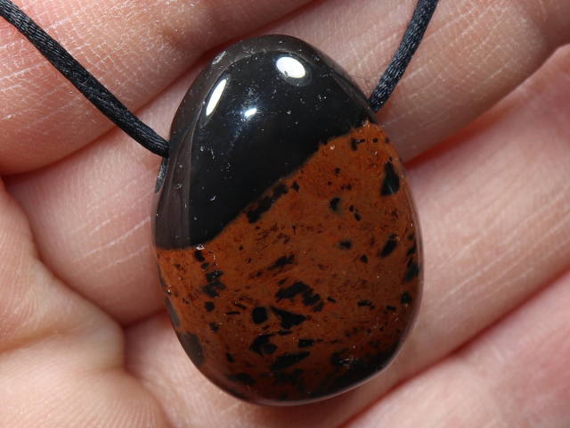 Mahagoniobsidian mit Band oder Silber 925