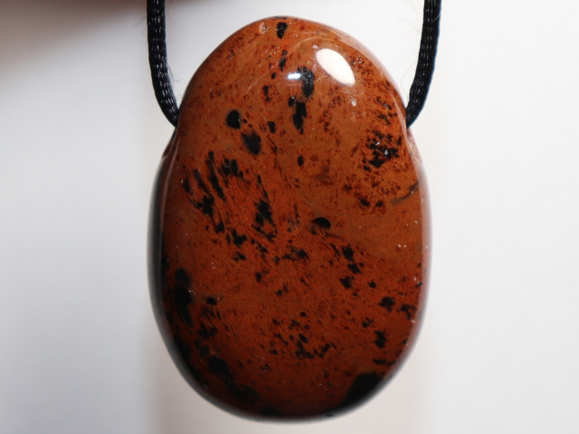 Preview: mahogany obsidian with cord or silver 925