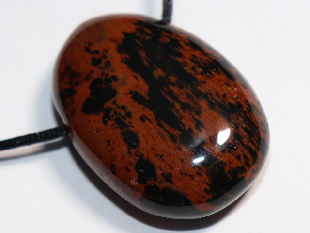 mahogany obsidian with cord or silver 925