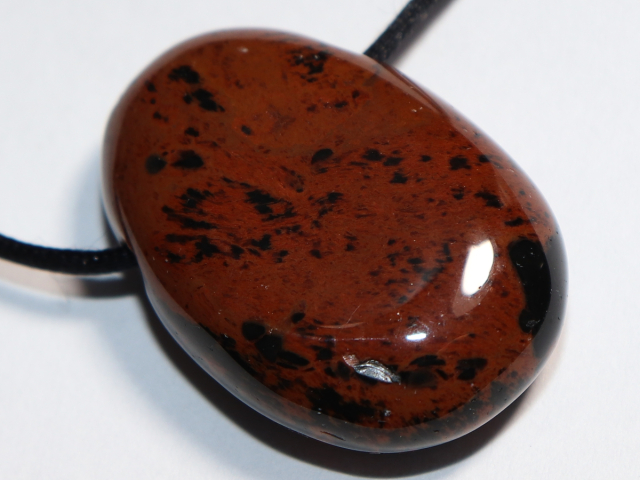 mahogany obsidian with cord or silver 925