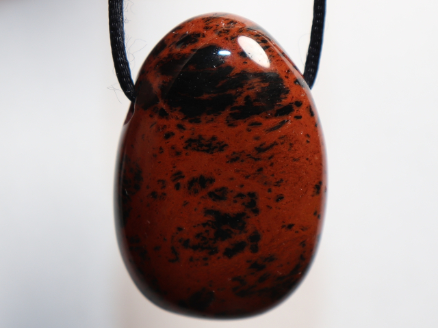 mahogany obsidian with cord or silver 925