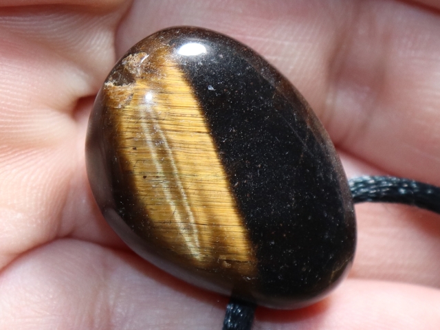 tiger's eye with cord or silver 925