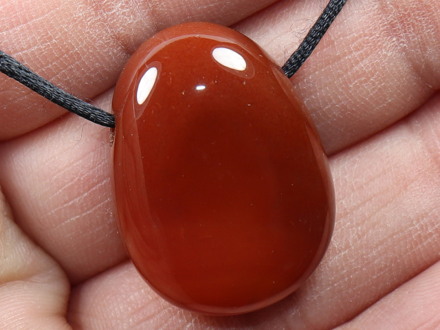 carnelian with cord or silver 925