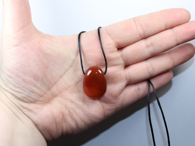 carnelian with cord or silver 925