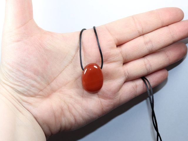 carnelian with cord or silver 925