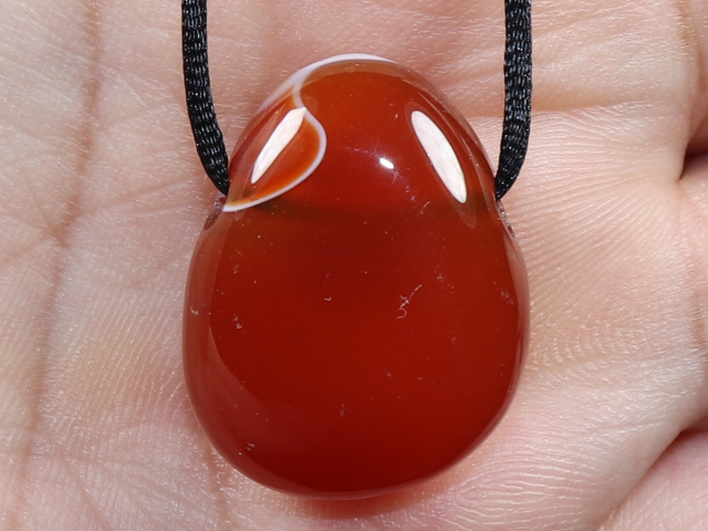 carnelian with cord or silver 925