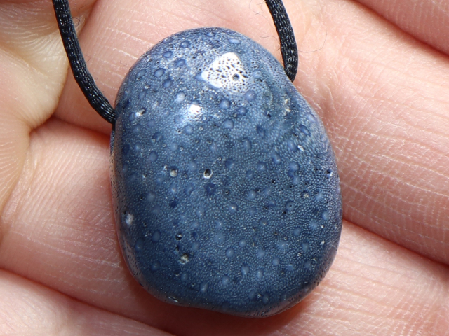 blaue Koralle mit Band oder Silber 925
