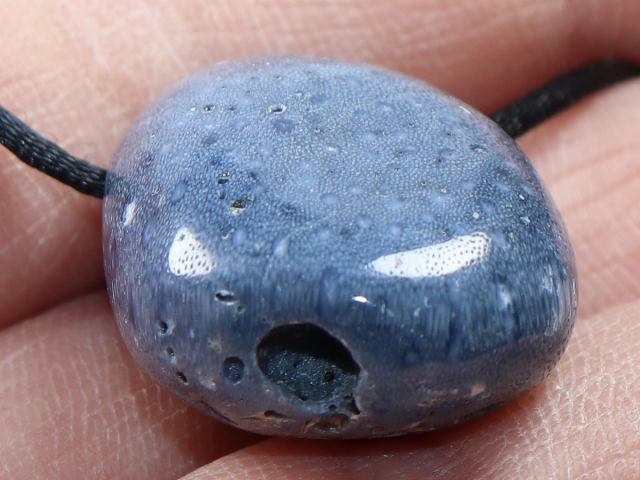 blaue Koralle mit Band oder Silber 925