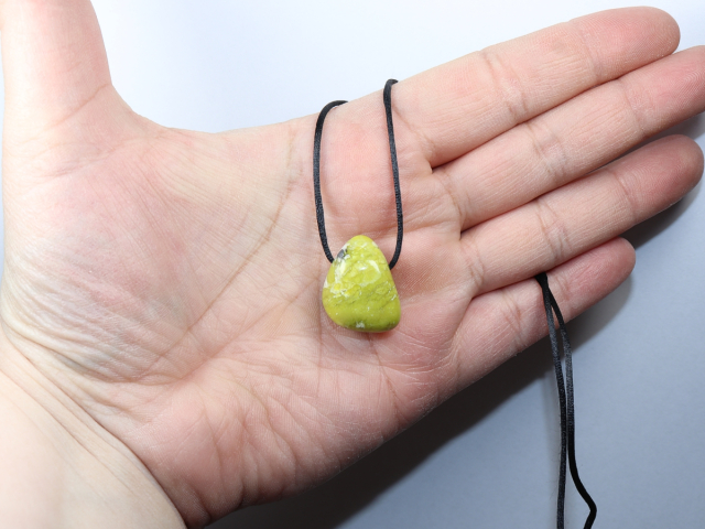 lizardite with cord or silver 925