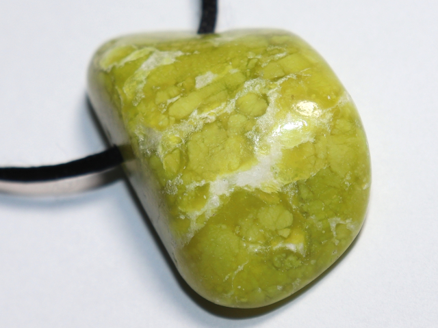 Preview: lizardite with cord or silver 925