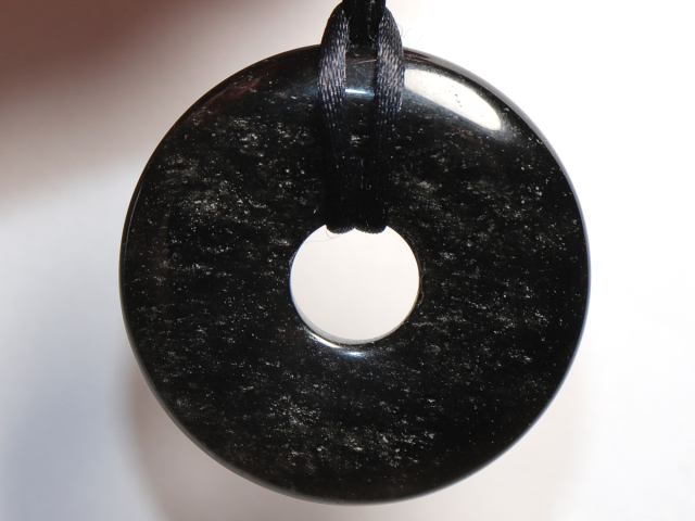 Preview: silver obsidian with cord