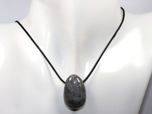 Preview: cat's eye quartz with cord or silver 925