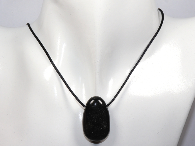 Preview: silver obsidian with cord or silver 925