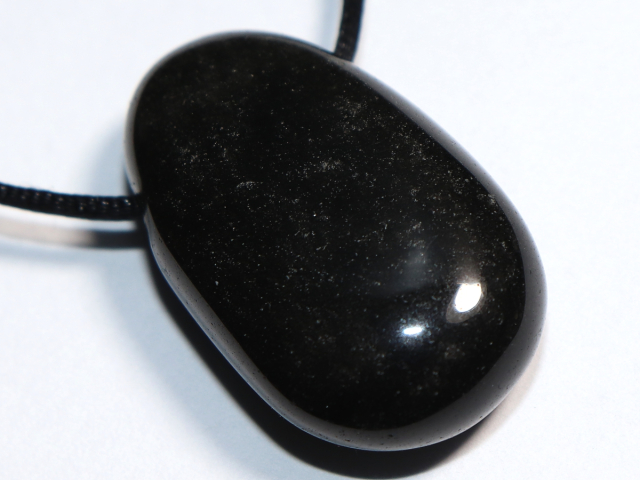 silver obsidian with cord or silver 925