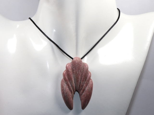 rhodonite with cord or silver 925