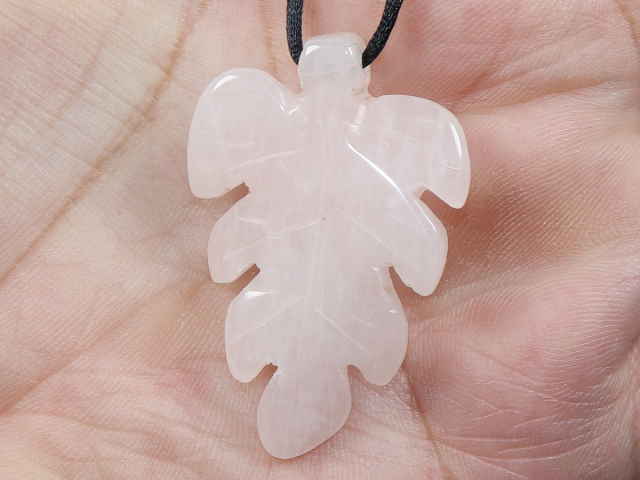 rose quartz with cord or silver 925