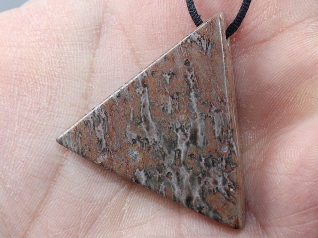 leopard rhyolite with cord or silver 925