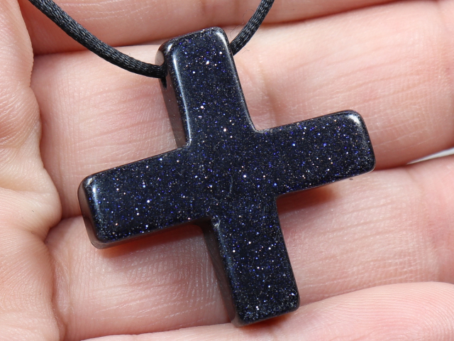 blue sandstone with cord or silver 925