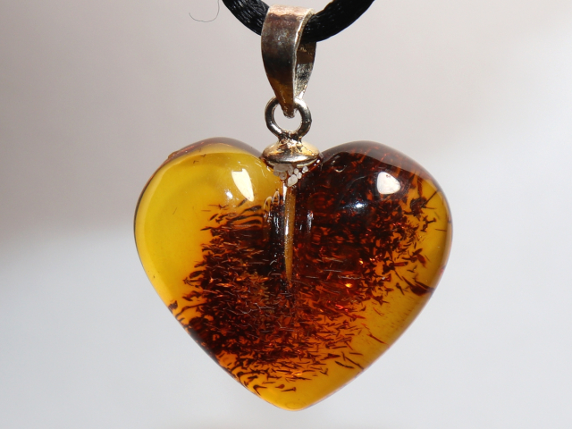 amber with cord or silver 925