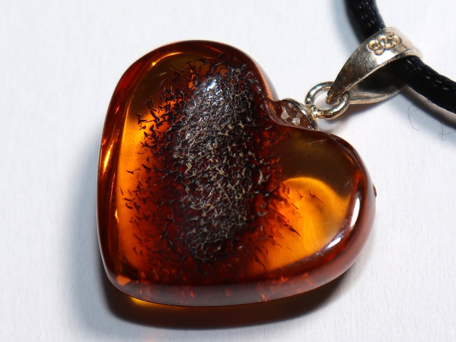 amber with cord or silver 925