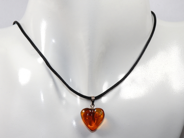 amber with cord or silver 925