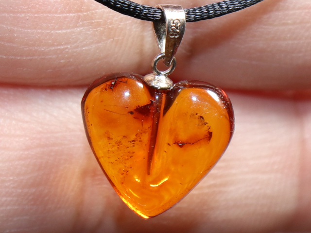 amber with cord or silver 925