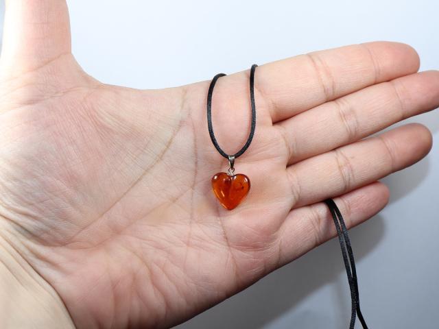 amber with cord or silver 925