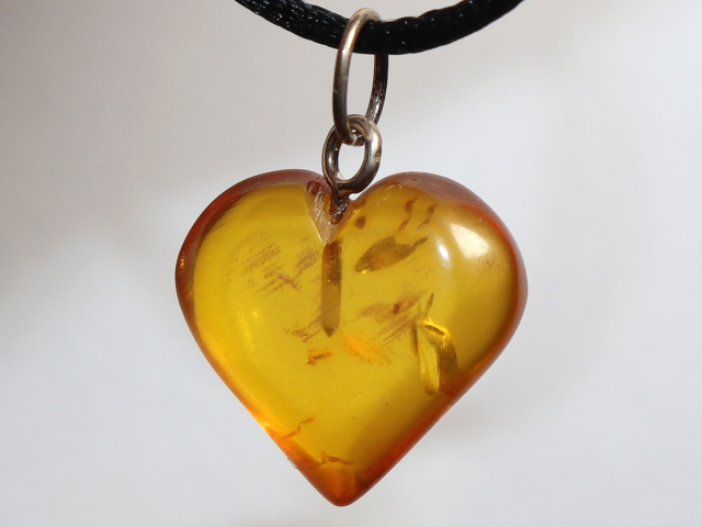 amber with cord or silver 925