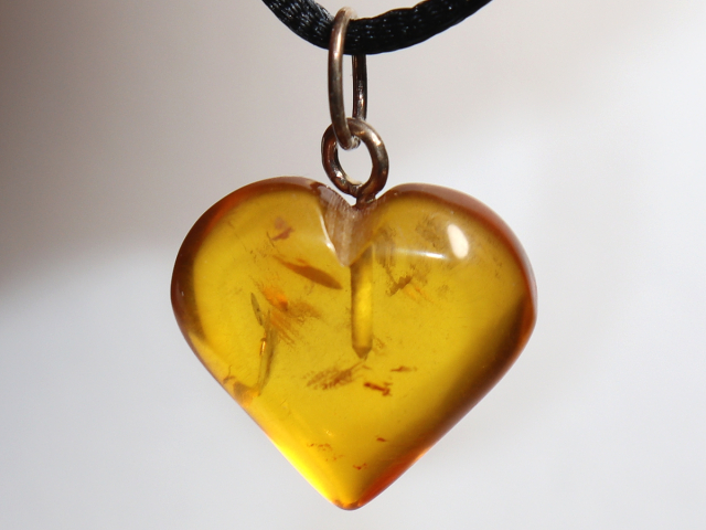 amber with cord or silver 925