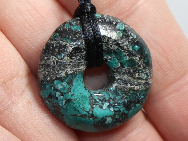 chrysocolla with cord
