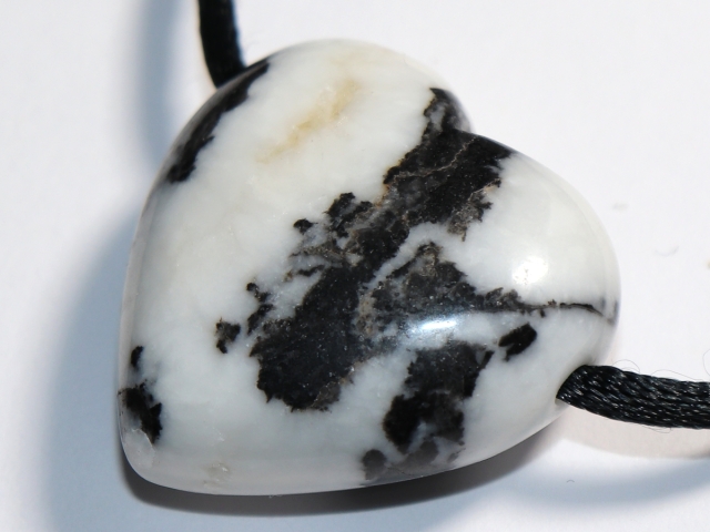 zebra marble with cord or silver 925