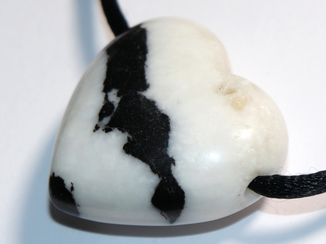 zebra marble with cord or silver 925