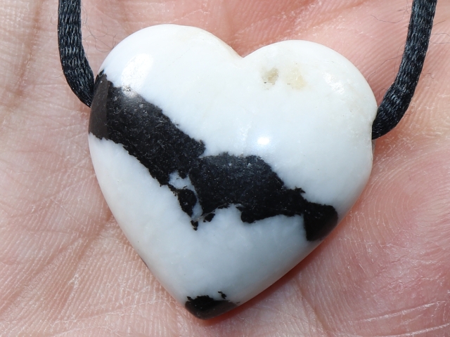 zebra marble with cord or silver 925