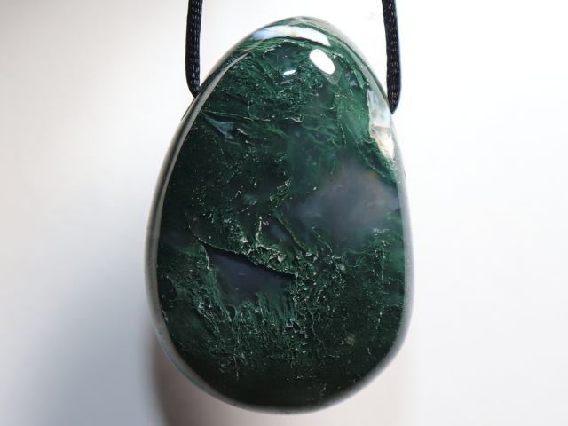 Preview: moss agate with cord or silver 925