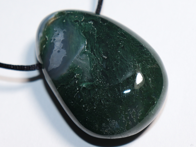 Preview: moss agate with cord or silver 925